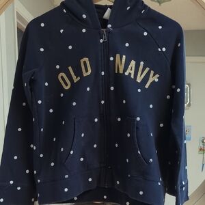 Old Navy Dark Blue Hoodie with White Dots